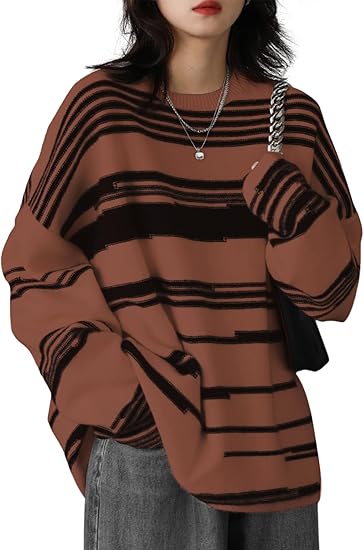 Women Christmas Sweater Graphic Printed Oversized Pullover Sweaters Casual Loose Knit Tops S01