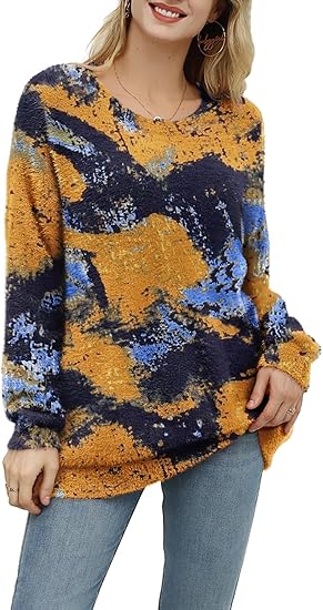 Women Christmas Sweater Graphic Printed Oversized Pullover Sweaters Casual Loose Knit Tops S01